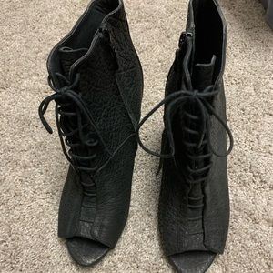 Rachel Roy Black Leather Booties